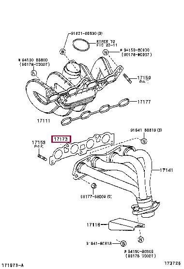 Toyota 17173-23010 Exhaust manifold dichtung 1717323010: Buy near me in Poland at 2407.PL - Good price!