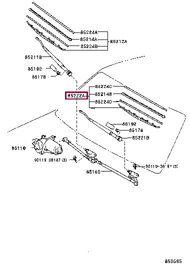 Toyota 85222-0C011 Щетка стеклоочистителя 852220C011: Купить в Польше - Отличная цена на 2407.PL!