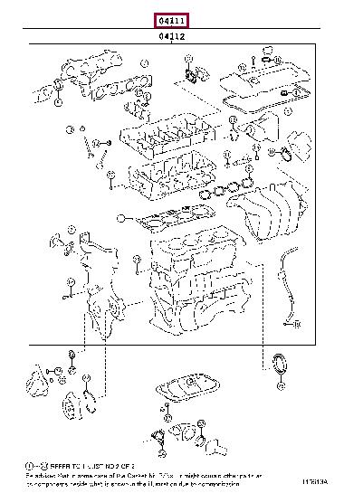 Toyota 04111-0T064 Kompletny zestaw uszczelek, silnik 041110T064: Dobra cena w Polsce na 2407.PL - Kup Teraz!