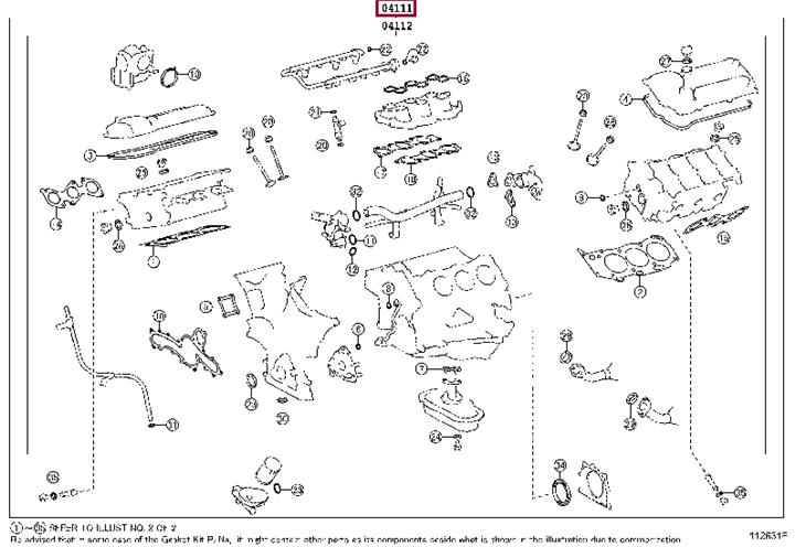 Toyota 04111-31192 Dichtungsvollsatz, Motor 0411131192: Kaufen Sie zu einem guten Preis in Polen bei 2407.PL!