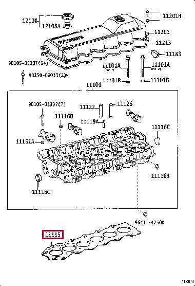 Toyota 11115-17031-03 Gasket, cylinder head 111151703103: Buy near me in Poland at 2407.PL - Good price!