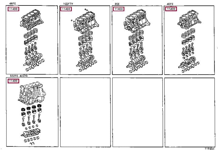 Toyota 11400-22081 Cylinder block assembly 1140022081: Buy near me in Poland at 2407.PL - Good price!