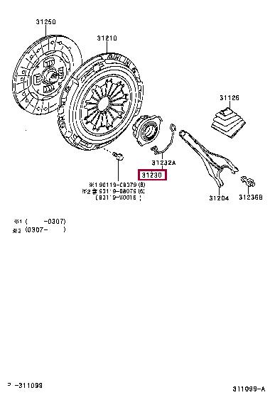 Toyota 31230-05030 Подшипник выжимной 3123005030: Купить в Польше - Отличная цена на 2407.PL!