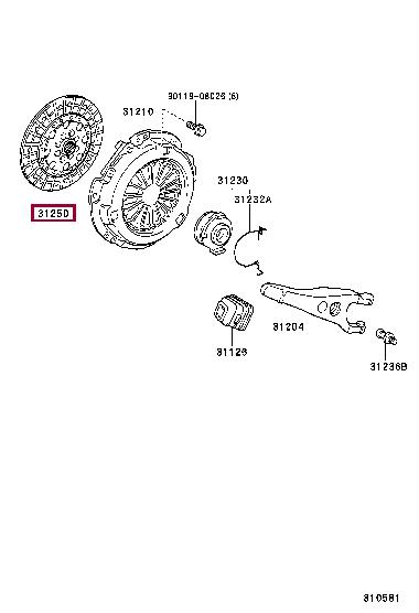 Toyota 31250-20351 Clutch disc 3125020351: Buy near me in Poland at 2407.PL - Good price!