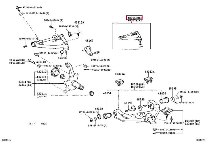 Toyota 48066-29035 Wahacz zawieszenia 4806629035: Dobra cena w Polsce na 2407.PL - Kup Teraz!