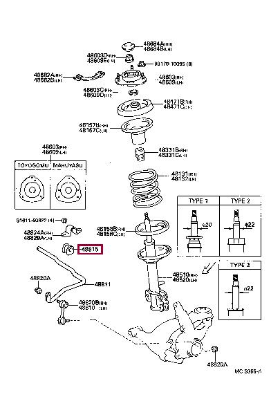 

tuleja stabilizatora przedniego 4881505030 Toyota