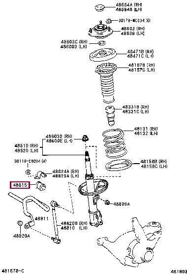 Toyota 48815-0F010 Втулка стабілізатора переднього 488150F010: Приваблива ціна - Купити у Польщі на 2407.PL!