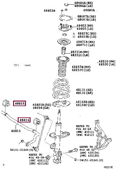 Toyota 48815-42080 Втулка стабілізатора переднього права 4881542080: Купити у Польщі - Добра ціна на 2407.PL!