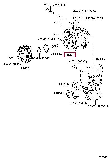 Toyota 88320-35730 Kompresor klimatyzacji 8832035730: Dobra cena w Polsce na 2407.PL - Kup Teraz!