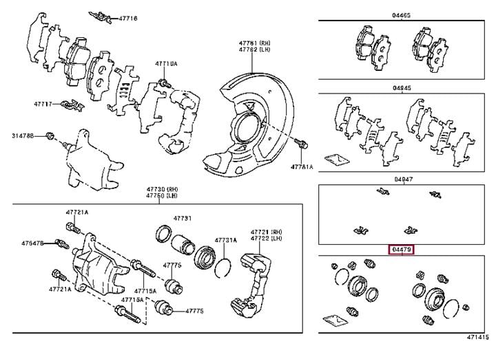 Toyota 04479-52020 Ремкомплект тормозного суппорта 0447952020: Отличная цена - Купить в Польше на 2407.PL!