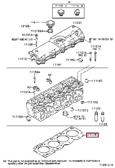 Toyota 11115-54073-F0 Прокладка ГБЦ 1111554073F0: Приваблива ціна - Купити у Польщі на 2407.PL!