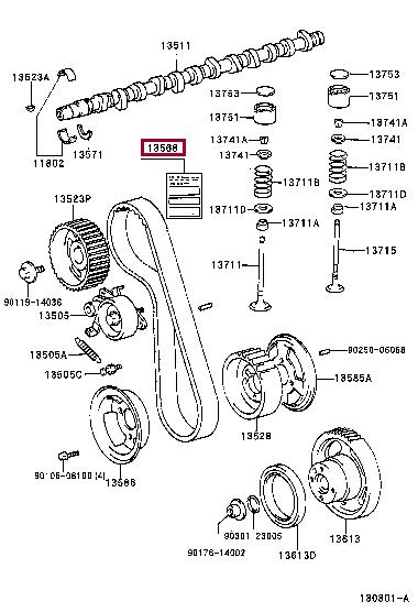 Toyota 13568-19195 Timing belt 1356819195: Buy near me in Poland at 2407.PL - Good price!