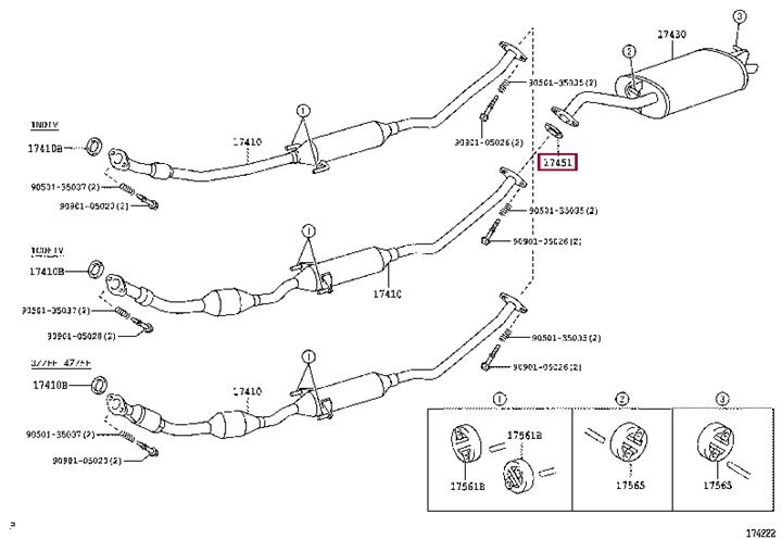 Toyota 17451-16030 O-ring exhaust system 1745116030: Buy near me in Poland at 2407.PL - Good price!