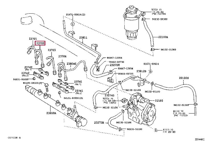 Toyota 23701-33020 Hose, fuel system pressure tester 2370133020: Buy near me in Poland at 2407.PL - Good price!