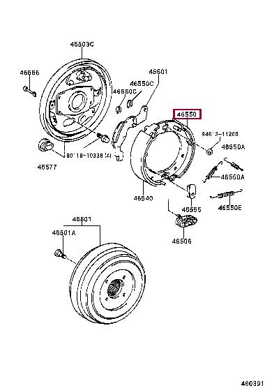 Toyota 46550-25010 Parking brake shoes 4655025010: Buy near me in Poland at 2407.PL - Good price!