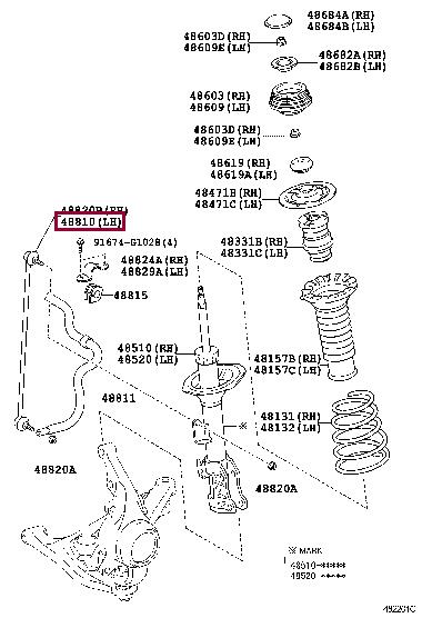 Toyota 48820-52030 Стійка стабілізатора 4882052030: Приваблива ціна - Купити у Польщі на 2407.PL!