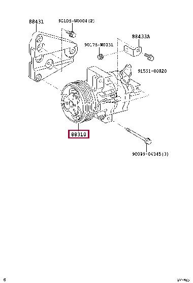 Toyota 88310-0H010 Compressor, air conditioning 883100H010: Buy near me in Poland at 2407.PL - Good price!