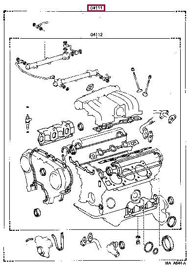 Toyota 04111-65012 Прокладка двигуна, комплект 0411165012: Купити у Польщі - Добра ціна на 2407.PL!