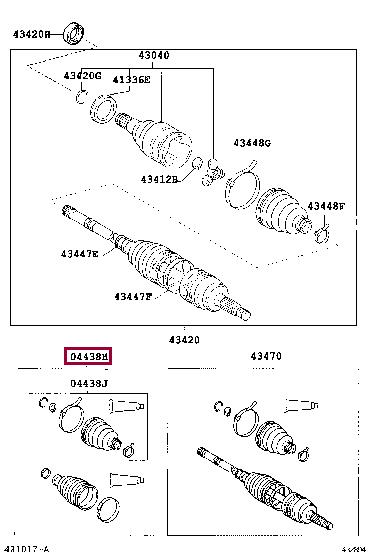 Toyota 04428-0D050 Bellow, driveshaft 044280D050: Buy near me in Poland at 2407.PL - Good price!