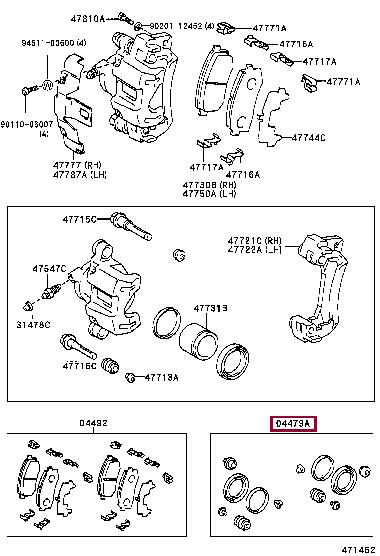 Toyota 04479-60030 Repair Kit, brake caliper 0447960030: Buy near me in Poland at 2407.PL - Good price!