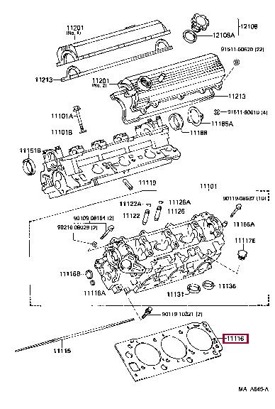 Toyota 11116-65030 Uszczelka głowicy cylindrów 1111665030: Dobra cena w Polsce na 2407.PL - Kup Teraz!