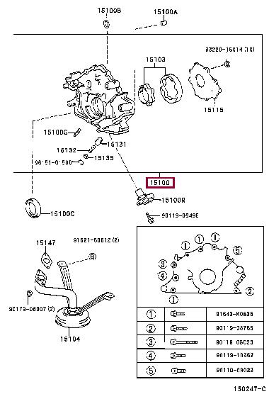 Toyota 15100-50050 OIL PUMP 1510050050: Buy near me in Poland at 2407.PL - Good price!