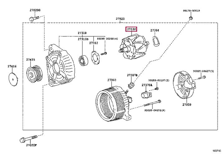 Toyota 27330-0Y150 Wirnik alternatora 273300Y150: Dobra cena w Polsce na 2407.PL - Kup Teraz!