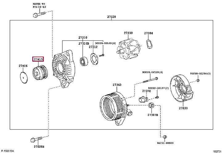 Toyota 27415-0T010 Шкив генератора 274150T010: Купить в Польше - Отличная цена на 2407.PL!