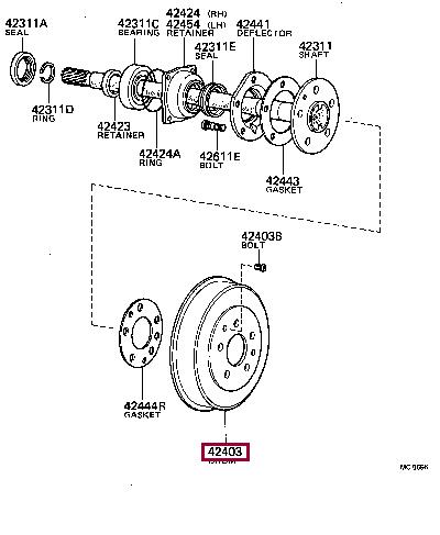 Toyota 42431-35060 Brake drum 4243135060: Buy near me in Poland at 2407.PL - Good price!