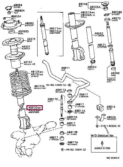 Toyota 48510-12330 Shock absorber assy 4851012330: Buy near me in Poland at 2407.PL - Good price!