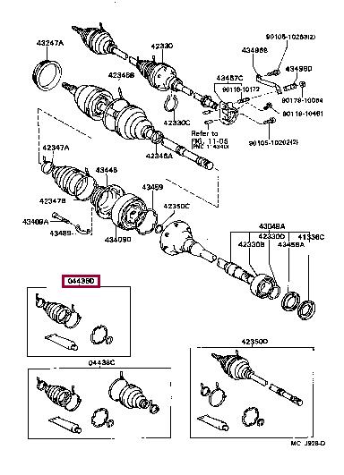 Toyota 04438-33012 Faltenbalg-satz, gelenk 0443833012: Kaufen Sie zu einem guten Preis in Polen bei 2407.PL!