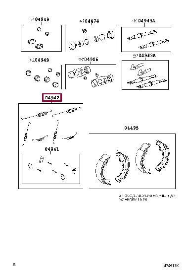 Toyota 04942-0K130 Комплект монтажный тормозных колодок 049420K130: Отличная цена - Купить в Польше на 2407.PL!