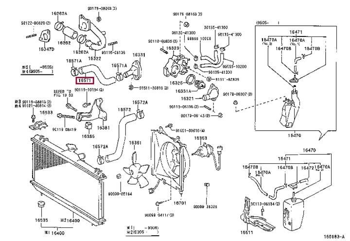 Toyota 16571-15160 Патрубок системи охолодження 1657115160: Приваблива ціна - Купити у Польщі на 2407.PL!