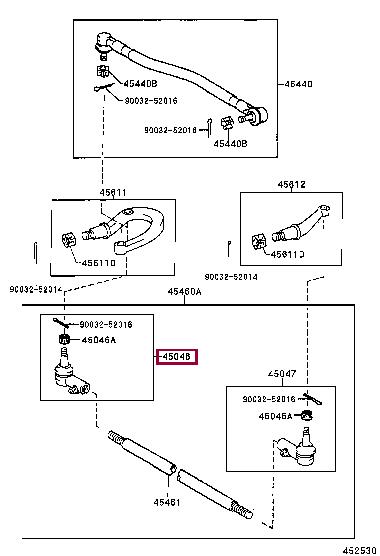 Toyota 45046-39455 Końcówka poprzecznego drążka kierowniczego 4504639455: Dobra cena w Polsce na 2407.PL - Kup Teraz!