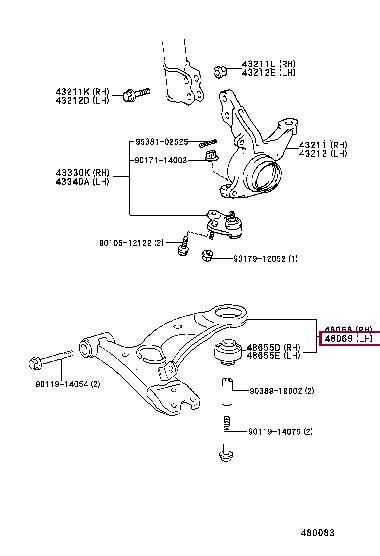 Toyota 48069-44010 Track Control Arm 4806944010: Buy near me in Poland at 2407.PL - Good price!