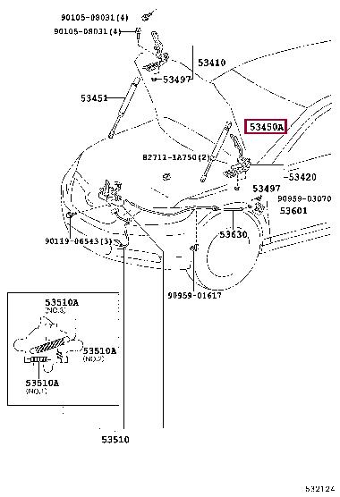 Toyota 53450-06040 Gasfeder 5345006040: Kaufen Sie zu einem guten Preis in Polen bei 2407.PL!