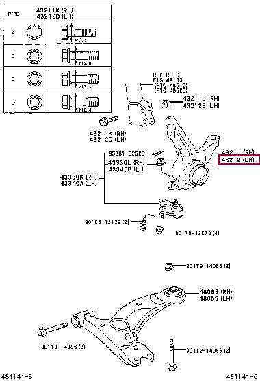 Toyota 43212-42060 Кулак поворотный 4321242060: Купить в Польше - Отличная цена на 2407.PL!