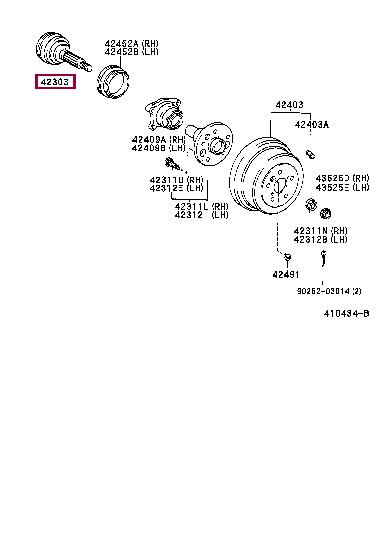 Toyota 43410-16061 Przegub homokinetyczny 4341016061: Dobra cena w Polsce na 2407.PL - Kup Teraz!