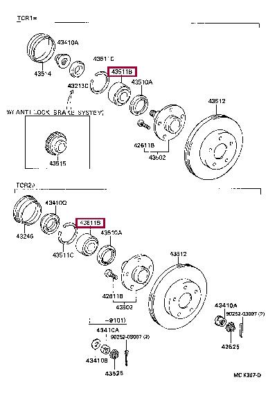 Toyota 90369-43007 Łożysko piasty koła, komplet 9036943007: Dobra cena w Polsce na 2407.PL - Kup Teraz!