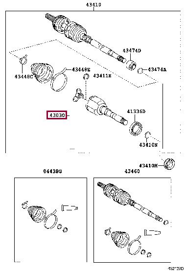 Toyota 43040-05150 CV joint 4304005150: Buy near me in Poland at 2407.PL - Good price!