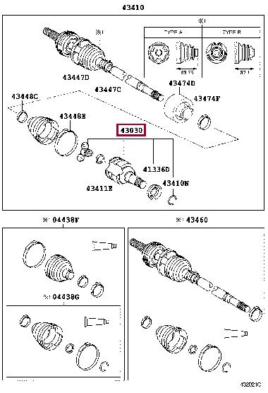 Toyota 43040-0D010 Joint assy, front drive inboard, rh 430400D010: Купить в Польше - Отличная цена на 2407.PL!