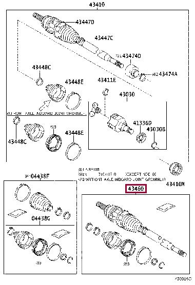 Toyota 43460-09X60 CV joint 4346009X60: Buy near me in Poland at 2407.PL - Good price!