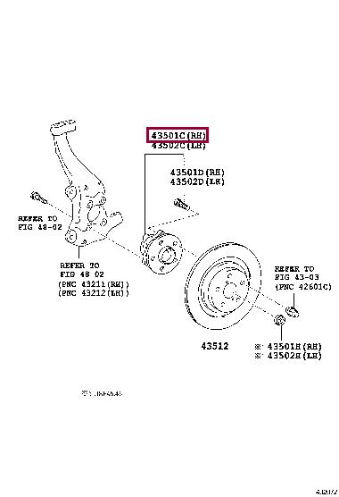 Toyota 43550-50042 Ступица колеса 4355050042: Отличная цена - Купить в Польше на 2407.PL!