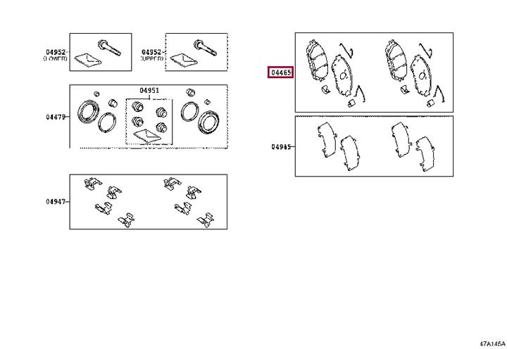 Toyota 04465-0K380 Тормозные колодки, комплект 044650K380: Отличная цена - Купить в Польше на 2407.PL!