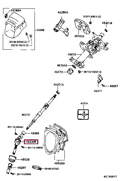 Toyota 45230-33010 Kardanchik zespół kierownicy 4523033010: Dobra cena w Polsce na 2407.PL - Kup Teraz!