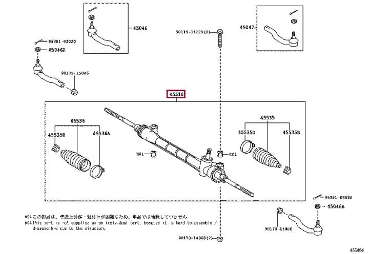 Toyota 45510-12390 Steering rack 4551012390: Buy near me in Poland at 2407.PL - Good price!