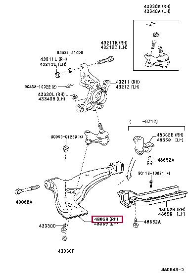 Toyota 48068-10100 Track Control Arm 4806810100: Buy near me in Poland at 2407.PL - Good price!