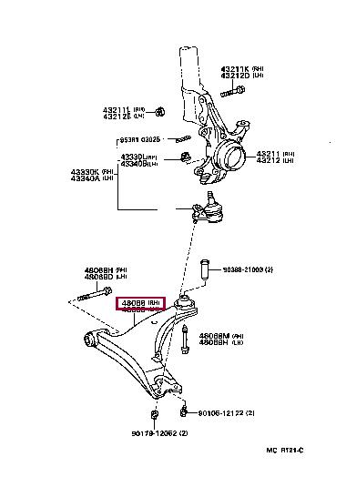 Toyota 48068-20290 Track Control Arm 4806820290: Buy near me at 2407.PL in Poland at an Affordable price!