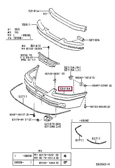 Toyota 52119-33919 Zderzak przedni 5211933919: Dobra cena w Polsce na 2407.PL - Kup Teraz!