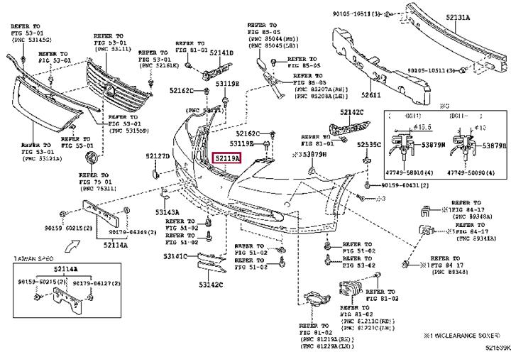 Toyota 52119-33948 Zderzak przedni 5211933948: Dobra cena w Polsce na 2407.PL - Kup Teraz!